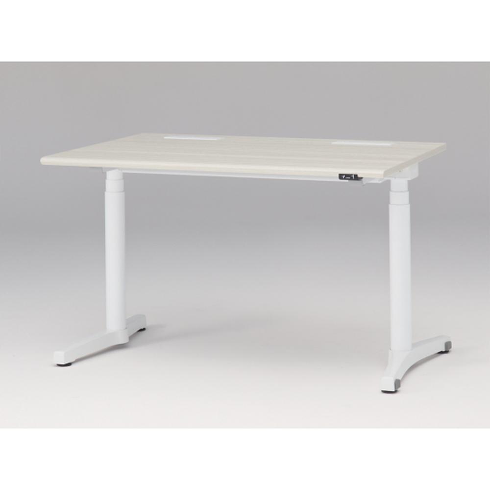 トイロ デスク （ toiro desk ） JZD-1208HA-CWH 昇降スイッチ /ホワイト 塗装脚 / 天板 ( W120 × D77.5cm ・ ラウンドエッジ ） [ WH （天板 : 61 / アッシュドパインL × 支柱・脚 : W9 / ホワイトW） ]