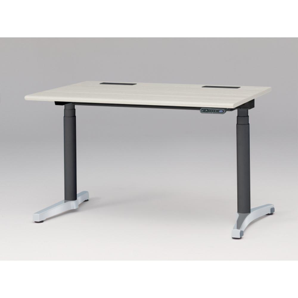 トイロ デスク （ toiro desk ） JZD-1208HB-CPH 表示付昇降スイッチ / アルミミラー脚 / 天板 ( W120 × D77.5cm ・ ラウンドエッジ ） [ PH （天板 : 61 / アッシュドパインL × 支柱 : T1 / ブラックT × 脚 : Z9 / アルミミラー） ]