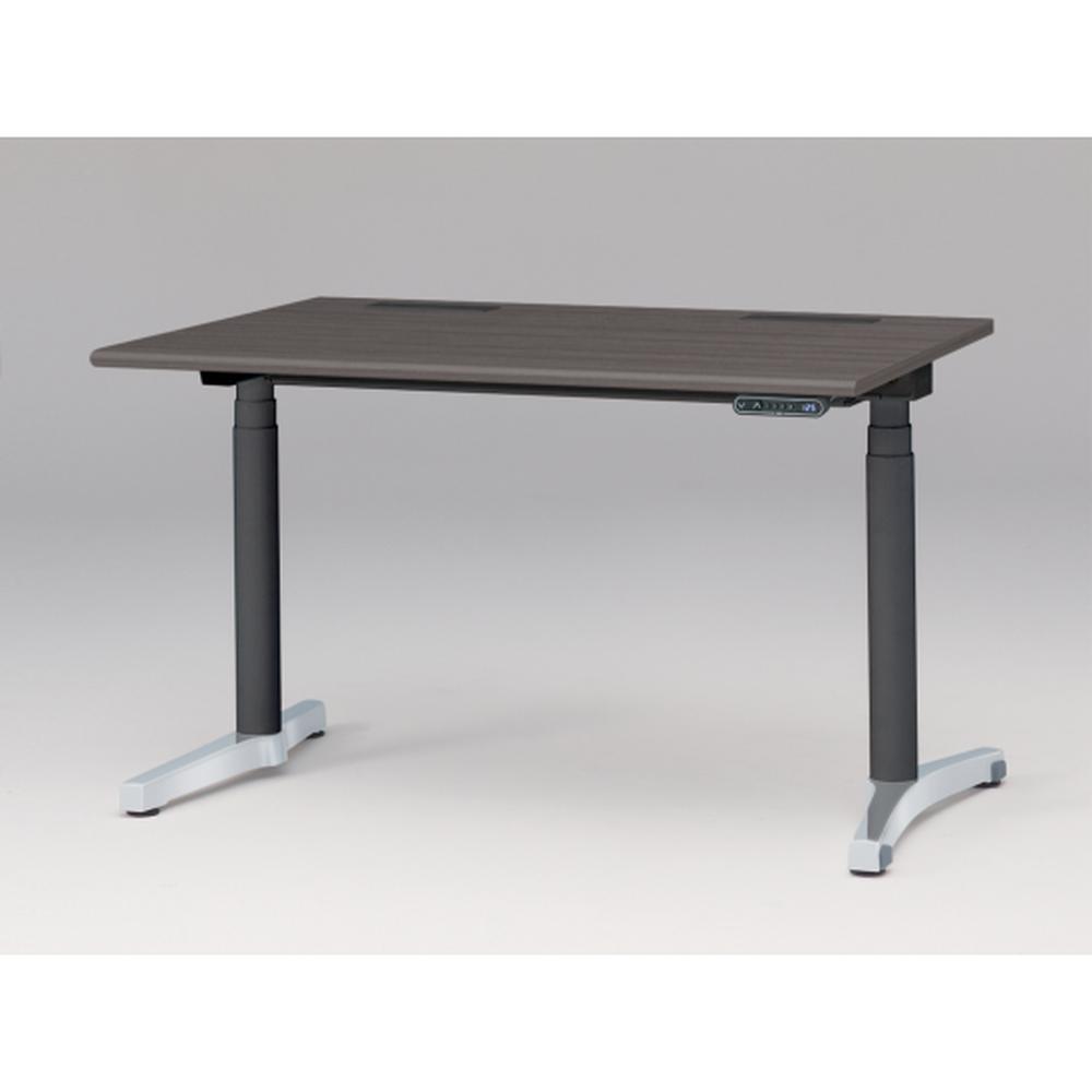トイロ デスク （ toiro desk ） JZD-1208HB-CPR 表示付昇降スイッチ / アルミミラー脚 / 天板 ( W120 × D77.5cm ・ ラウンドエッジ ） [ PR （天板 : 81 / アッシュドオークD × 支柱 : T1 / ブラックT × 脚 : Z9 / アルミミラー） ]