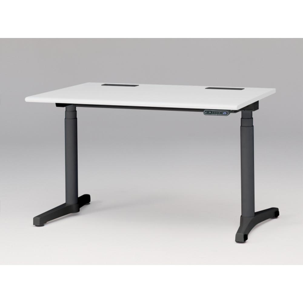 トイロ デスク （ toiro desk ） JZD-1208HB-CTL 表示付昇降スイッチ / ブラック 塗装脚 / 天板 ( W120 × D77.5cm ・ ラウンドエッジ ） [ TL （天板 : W9 / ホワイトW × 支柱・脚 : T1 / ブラックT） ]