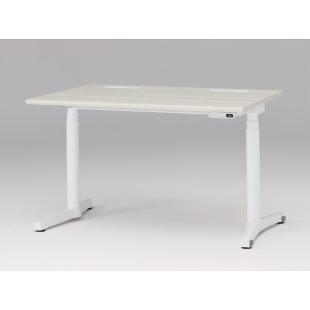 トイロ デスク （ toiro desk ） JZD-1208HB-CWH 表示付昇降スイッチ / ホワイト 塗装脚 / 天板 ( W120 × D77.5cm ・ ラウンドエッジ ） [ WH （天板 : 61 / アッシュドパインL × 支柱・脚 : W9 / ホワイトW） ]