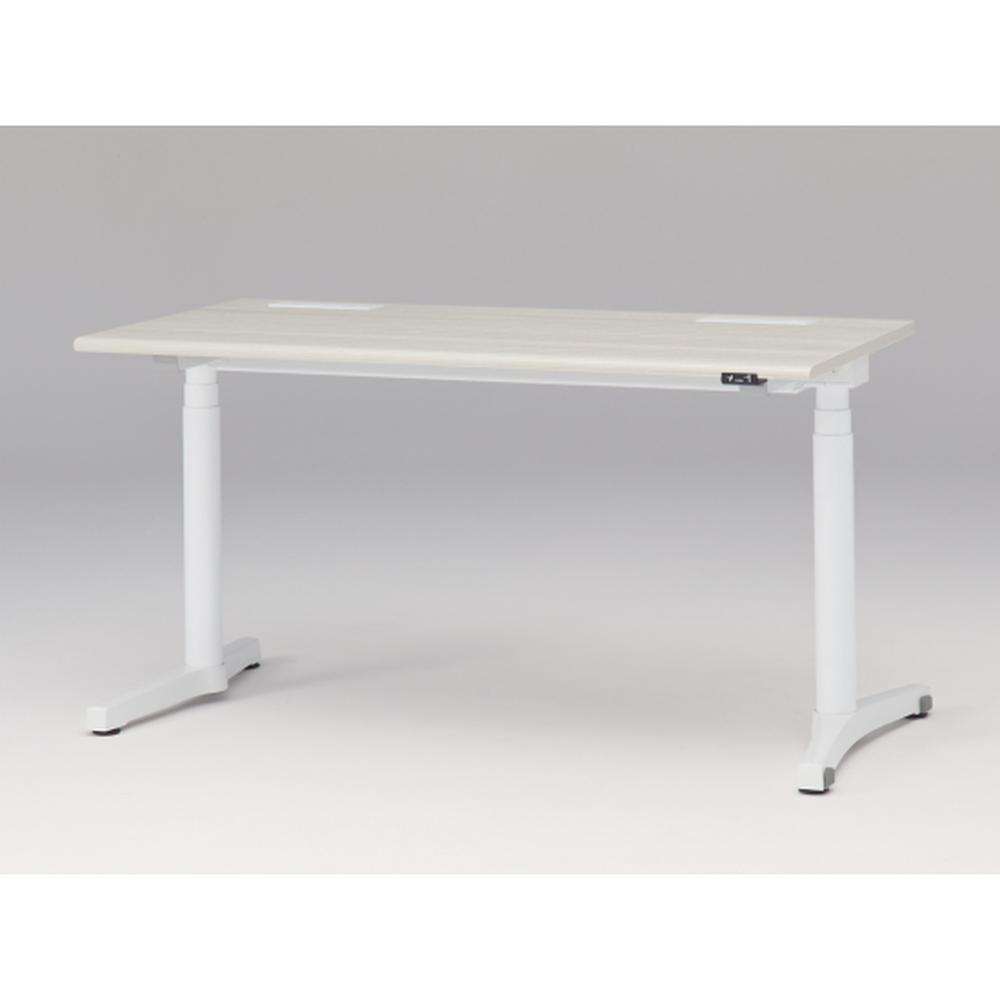 トイロ デスク （ toiro desk ） JZD-1407HA-CWH 昇降スイッチ /ホワイト 塗装脚 / 天板 ( W140 × D67.5cm ・ ラウンドエッジ ） [ WH （天板 : 61 / アッシュドパインL × 支柱・脚 : W9 / ホワイトW） ]