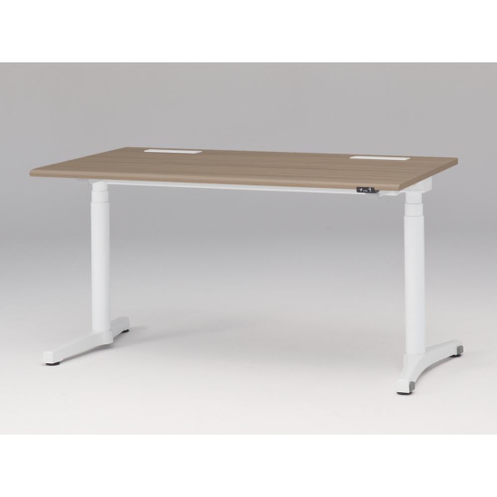 トイロ デスク （ toiro desk ） JZD-1408HA-CWM 昇降スイッチ /ホワイト 塗装脚 / 天板 ( W140 × D77.5cm ・ ラウンドエッジ ） [ WM （天板 : 71 / アッシュドオークM × 支柱・脚 : W9 / ホワイトW） ]