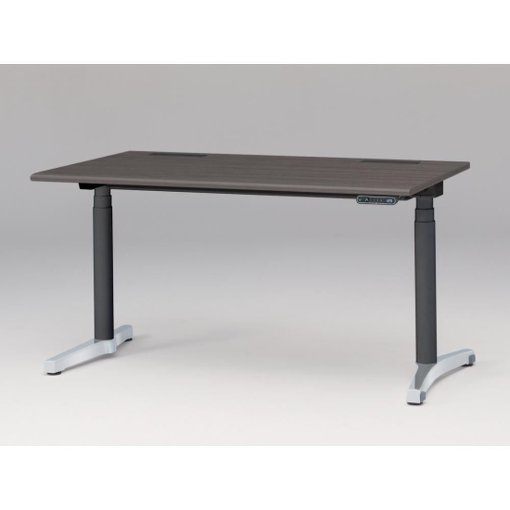 トイロ デスク （ toiro desk ） JZD-1408HB-CPR 表示付昇降スイッチ / アルミミラー脚 / 天板 ( W140 × D77.5cm ・ ラウンドエッジ ） [ PR （天板 : 81 / アッシュドオークD × 支柱 : T1 / ブラックT × 脚 : Z9 / アルミミラー） ]