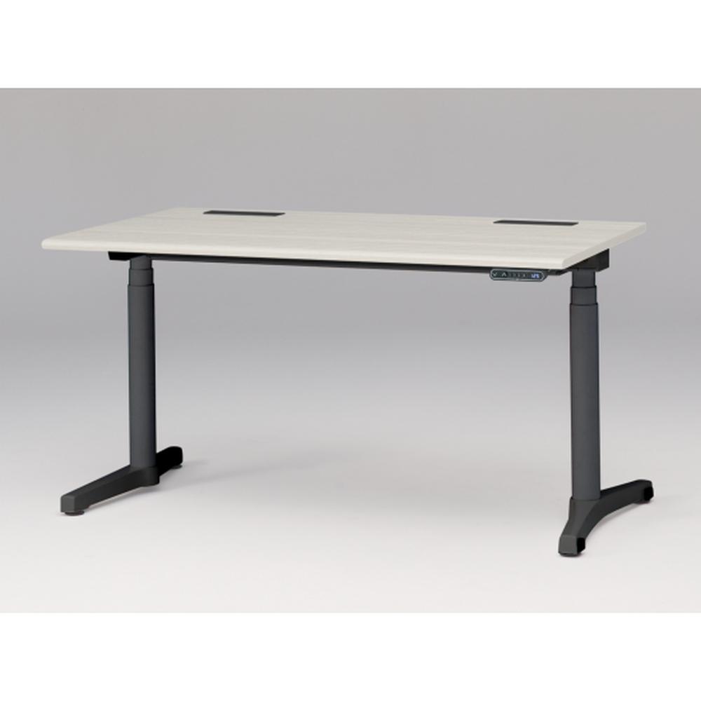 トイロ デスク （ toiro desk ） JZD-1408HB-CTH 表示付昇降スイッチ / ブラック 塗装脚 / 天板 ( W140 × D77.5cm ・ ラウンドエッジ ） [ TH （天板 : 61 / アッシュドパインL × 支柱・脚 : T1 / ブラックT） ]