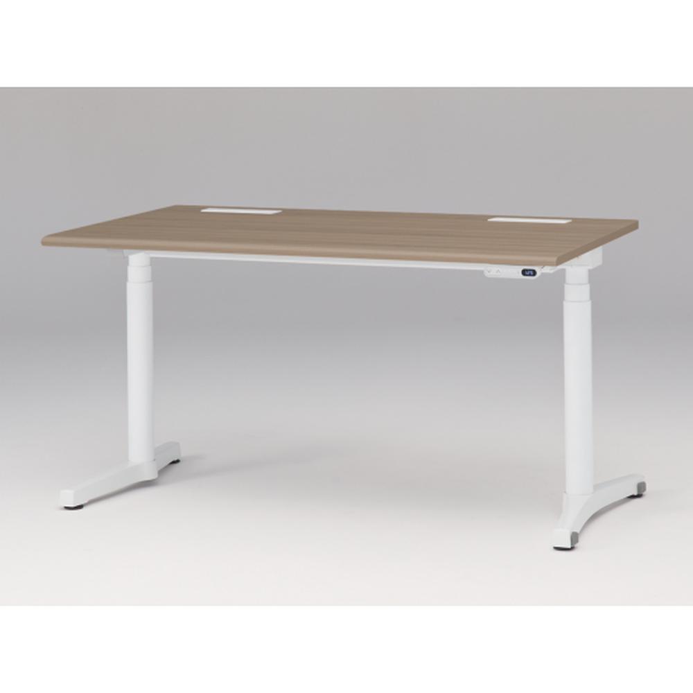 トイロ デスク （ toiro desk ） JZD-1408HB-CWM 表示付昇降スイッチ / ホワイト 塗装脚 / 天板 ( W140 × D77.5cm ・ ラウンドエッジ ） [ WM （天板 : 71 / アッシュドオークM × 支柱・脚 : W9 / ホワイトW） ]