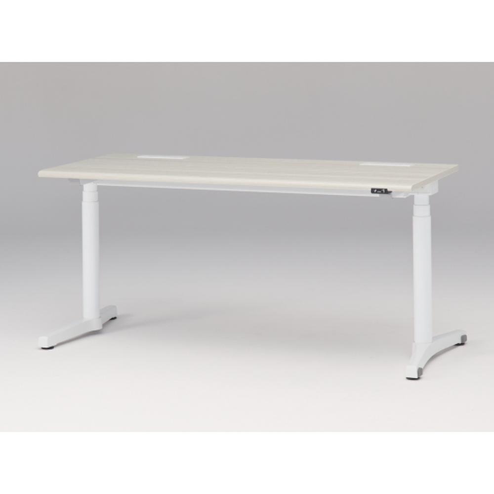 トイロ デスク （ toiro desk ） JZD-1607HA-CWH 昇降スイッチ /ホワイト 塗装脚 / 天板 ( W160 × D67.5cm ・ ラウンドエッジ ） [ WH （天板 : 61 / アッシュドパインL × 支柱・脚 : W9 / ホワイトW） ]