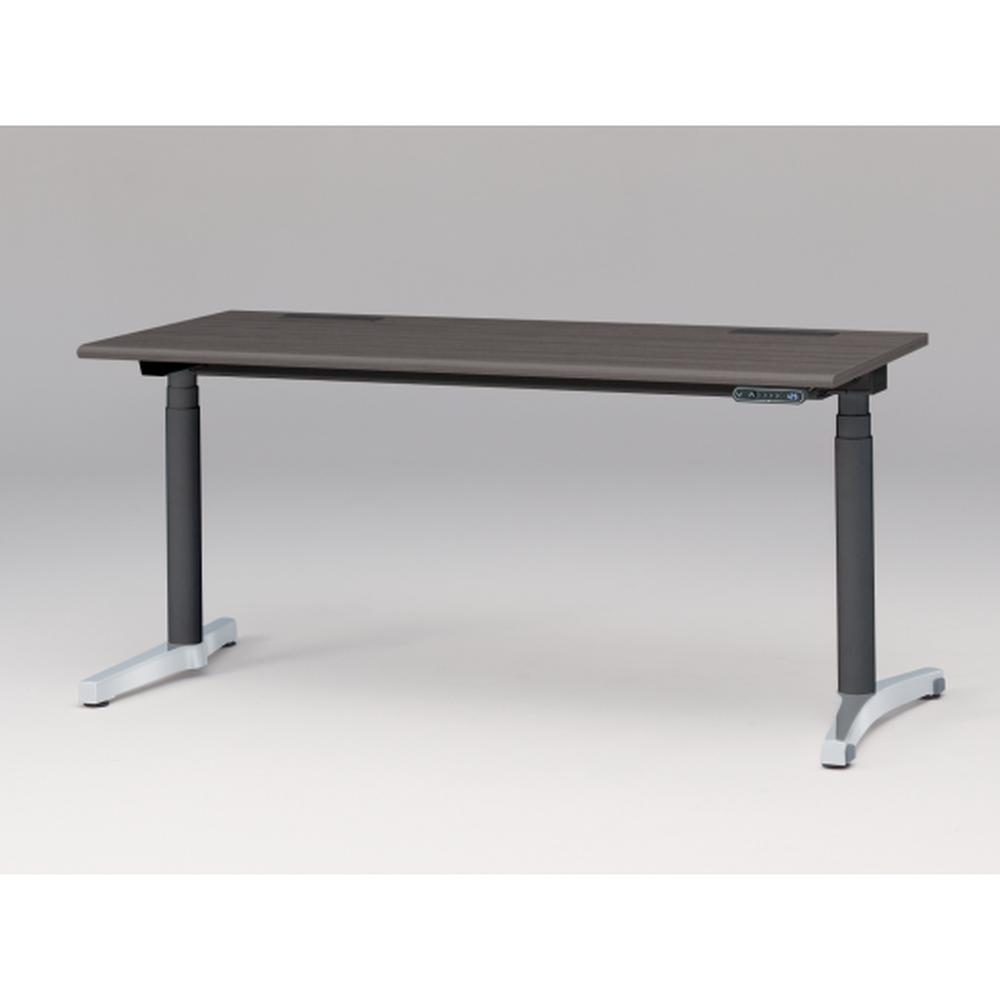 トイロ デスク （ toiro desk ） JZD-1607HB-CPR 表示付昇降スイッチ / アルミミラー脚 / 天板 ( W160 × D67.5cm ・ ラウンドエッジ ） [ PR （天板 : 81 / アッシュドオークD × 支柱 : T1 / ブラックT × 脚 : Z9 / アルミミラー） ]
