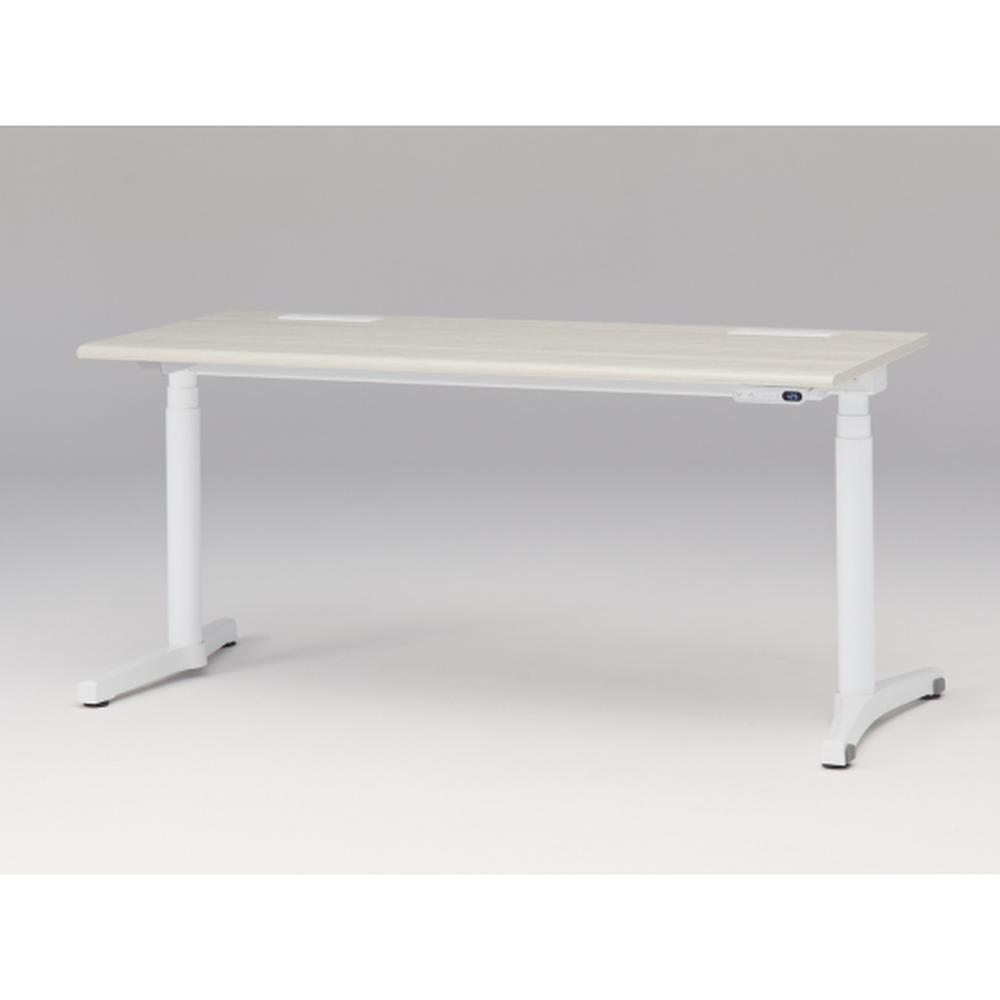 トイロ デスク （ toiro desk ） JZD-1607HB-CWH 表示付昇降スイッチ / ホワイト 塗装脚 / 天板 ( W160 × D67.5cm ・ ラウンドエッジ ） [ WH （天板 : 61 / アッシュドパインL × 支柱・脚 : W9 / ホワイトW） ]