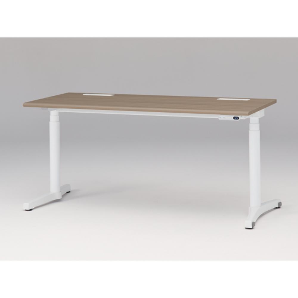 トイロ デスク （ toiro desk ） JZD-1607HB-CWM 表示付昇降スイッチ / ホワイト 塗装脚 / 天板 ( W160 × D67.5cm ・ ラウンドエッジ ） [ WM （天板 : 71 / アッシュドオークM × 支柱・脚 : W9 / ホワイトW） ]