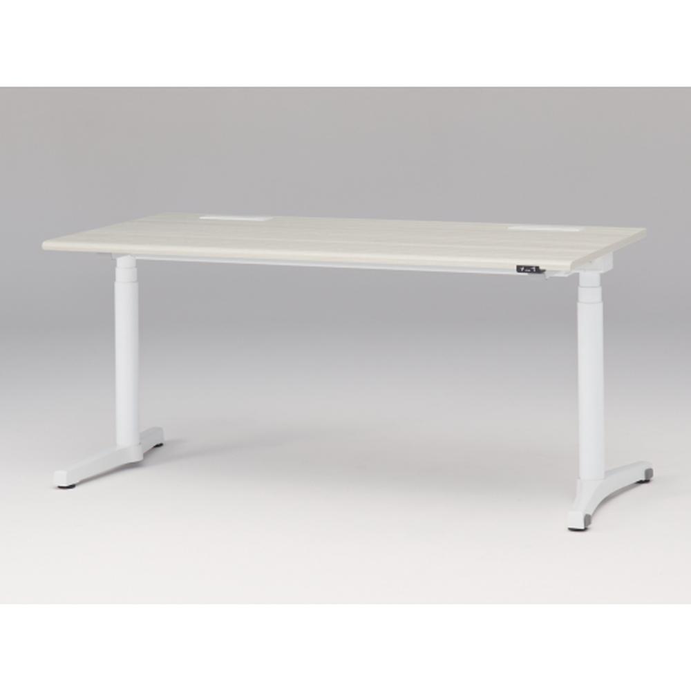 トイロ デスク （ toiro desk ） JZD-1608HA-CWH 昇降スイッチ /ホワイト 塗装脚 / 天板 ( W160 × D77.5cm ・ ラウンドエッジ ） [ WH （天板 : 61 / アッシュドパインL × 支柱・脚 : W9 / ホワイトW） ]