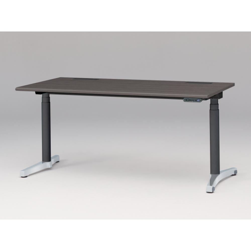 トイロ デスク （ toiro desk ） JZD-1608HB-CPR 表示付昇降スイッチ / アルミミラー脚 / 天板 ( W160 × D77.5cm ・ ラウンドエッジ ） [ PR （天板 : 81 / アッシュドオークD × 支柱 : T1 / ブラックT × 脚 : Z9 / アルミミラー） ]