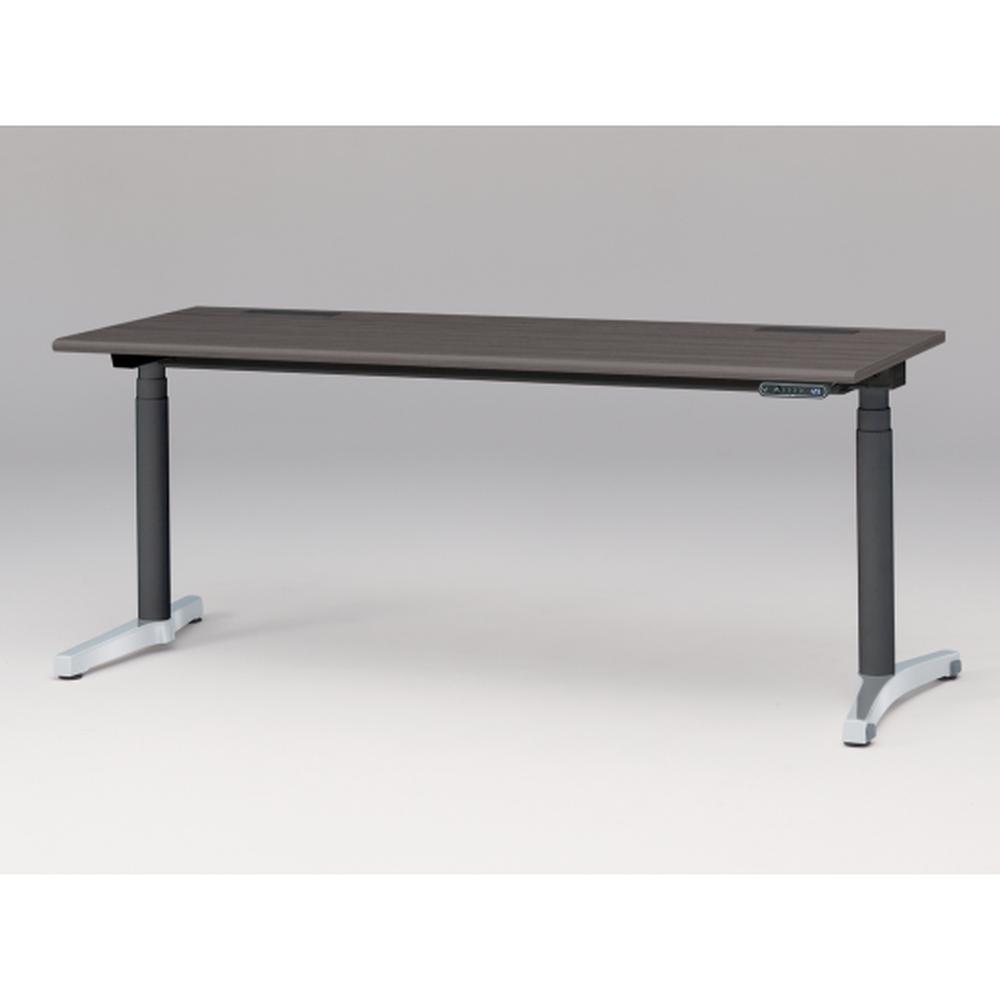 トイロ デスク （ toiro desk ） JZD-1807HB-CPR 表示付昇降スイッチ / アルミミラー脚 / 天板 ( W180 × D67.5cm ・ ラウンドエッジ ） [ PR （天板 : 81 / アッシュドオークD × 支柱 : T1 / ブラックT × 脚 : Z9 / アルミミラー） ]