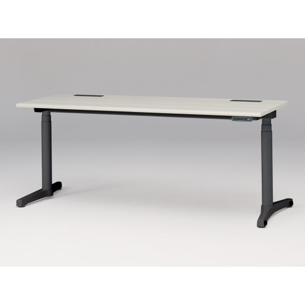 トイロ デスク （ toiro desk ） JZD-1807HB-CTH 表示付昇降スイッチ / ブラック 塗装脚 / 天板 ( W180 × D67.5cm ・ ラウンドエッジ ） [ TH （天板 : 61 / アッシュドパインL × 支柱・脚 : T1 / ブラックT） ]