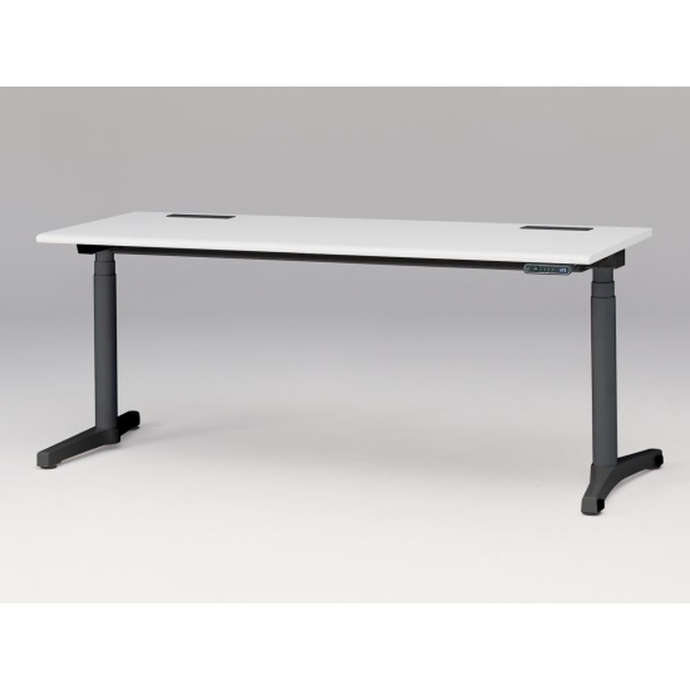 トイロ デスク （ toiro desk ） JZD-1807HB-CTL 表示付昇降スイッチ / ブラック 塗装脚 / 天板 ( W180 × D67.5cm ・ ラウンドエッジ ） [ TL （天板 : W9 / ホワイトW × 支柱・脚 : T1 / ブラックT） ]