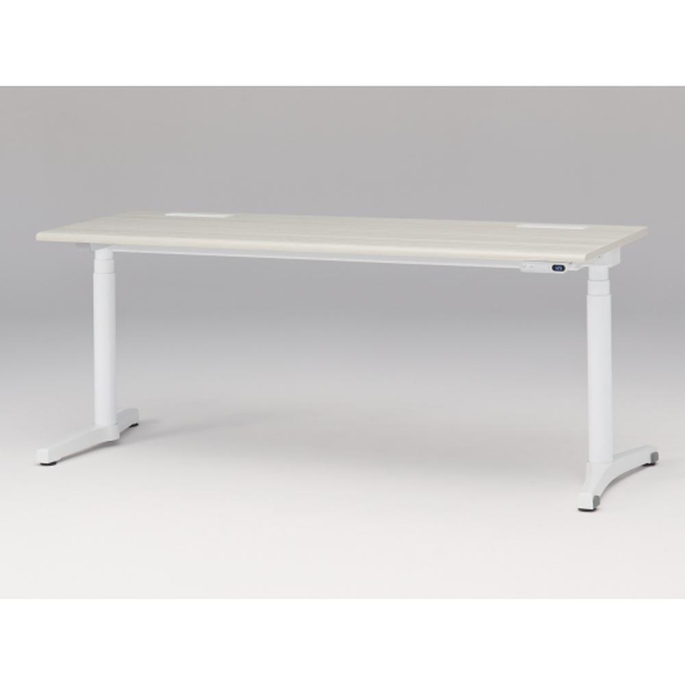 トイロ デスク JZD-1807HB-CWH 表示付昇降スイッチ / ホワイト 塗装脚 / 天板 （W180×D67.5cm・ラウンドエッジ） [ WH （天板 : 61/アッシュドパインL×支柱・脚 : W9 / ホワイトW） ]