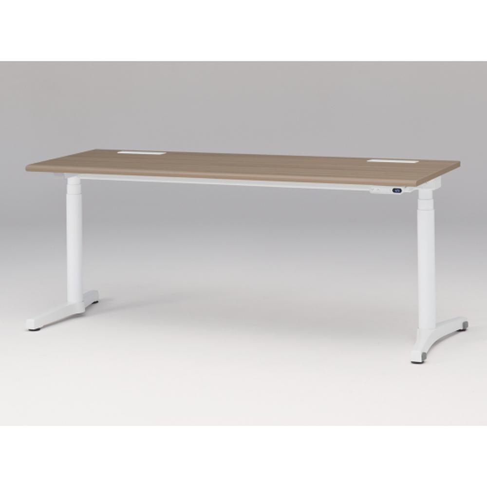 トイロ デスク JZD-1807HB-CWM 表示付昇降スイッチ / ホワイト 塗装脚 / 天板 （W180×D67.5cm・ラウンドエッジ） [ WM （天板 : 71/アッシュドオークM×支柱・脚 : W9 / ホワイトW） ]