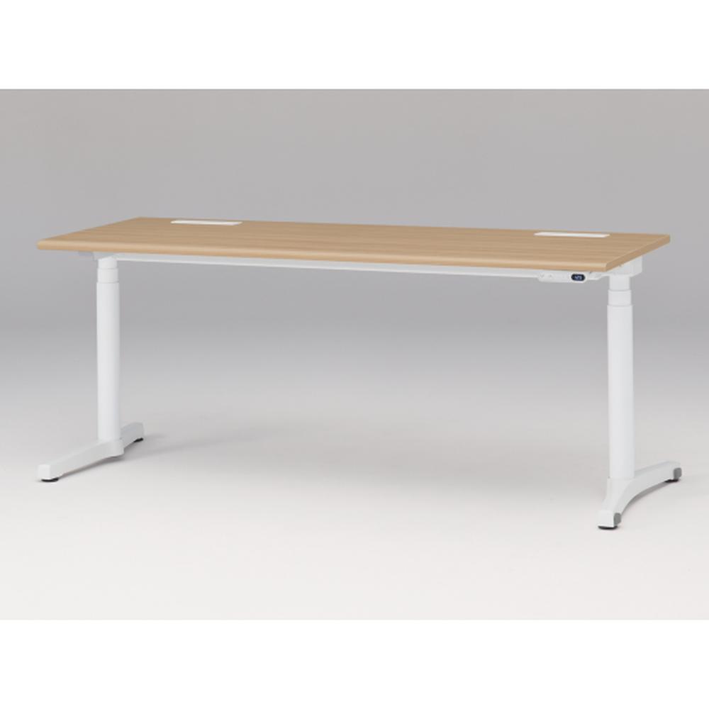 トイロ デスク JZD-1807HB-CWX 表示付昇降スイッチ / ホワイト 塗装脚 / 天板 （W180×D67.5cm・ラウンドエッジ） [ WX （天板 : 92/ホワイトオークM×支柱・脚 : W9 / ホワイトW） ]