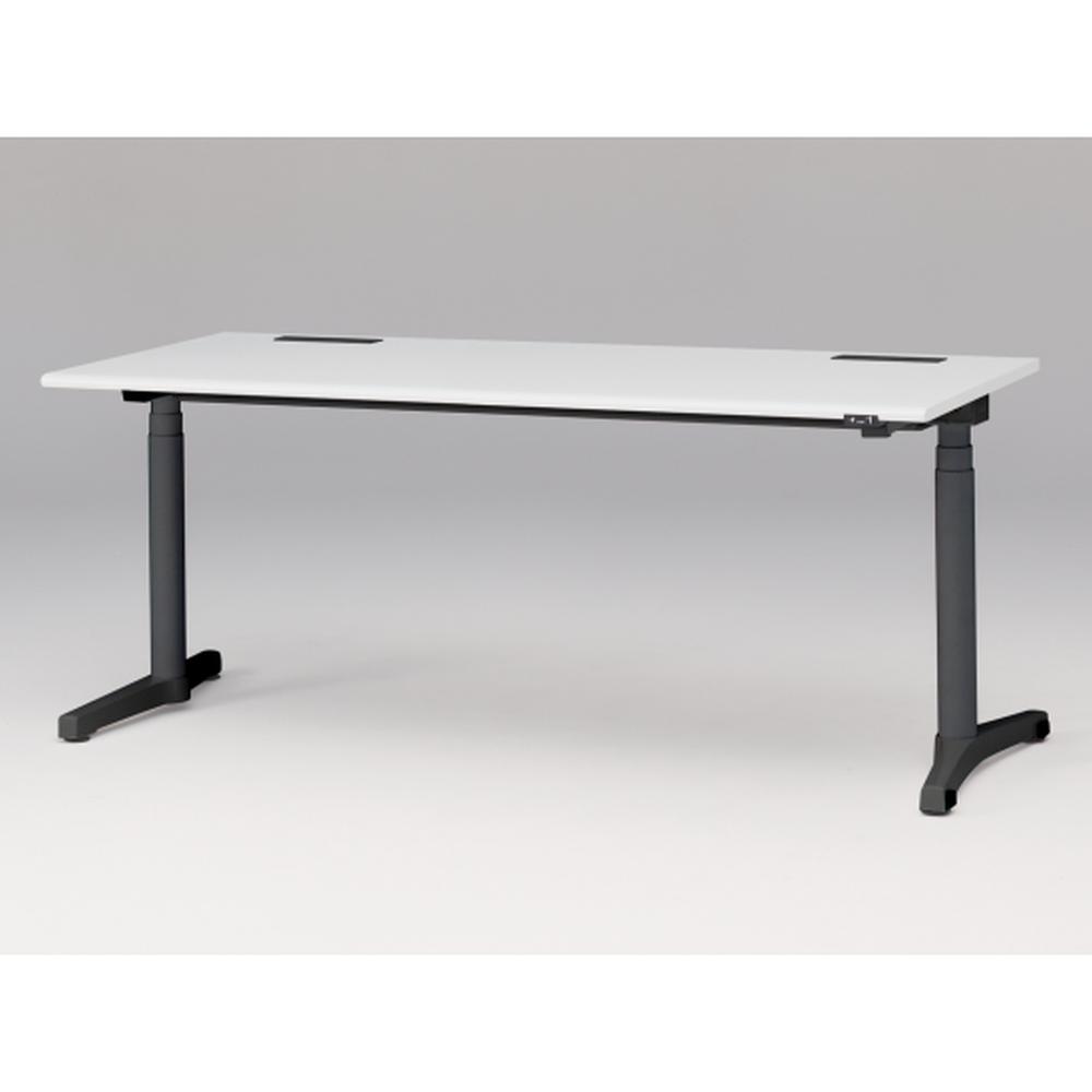 トイロ デスク （ toiro desk ） JZD-1808HA-CTL 昇降スイッチ /ブラック 塗装脚 / 天板 ( W180 × D77.5cm ・ ラウンドエッジ ） [ TL （天板 : W9 / ホワイトW × 支柱・脚 : T1 / ブラックT） ]