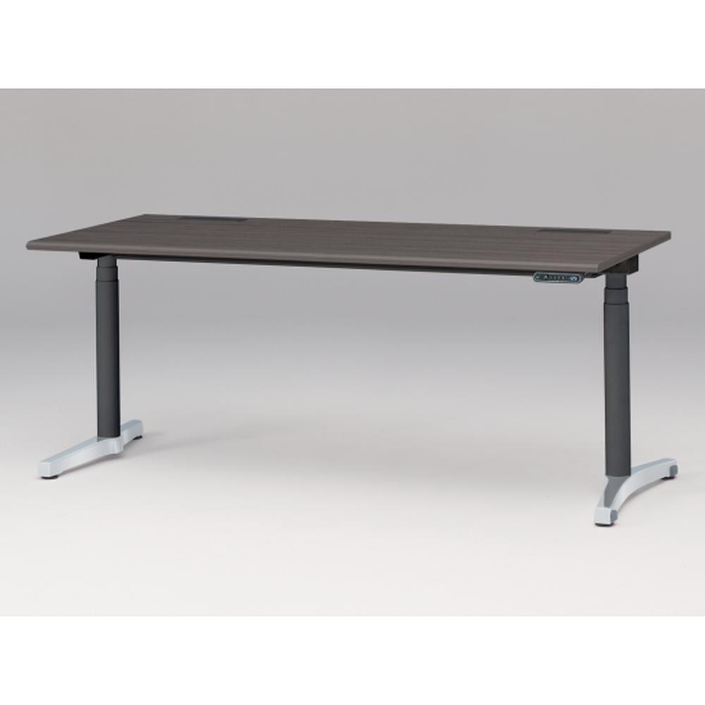 トイロ デスク （ toiro desk ） JZD-1808HB-CPR 表示付昇降スイッチ / アルミミラー脚 / 天板 ( W180 × D77.5cm ・ ラウンドエッジ ） [ PR （天板 : 81 / アッシュドオークD × 支柱 : T1 / ブラックT × 脚 : Z9 / アルミミラー） ]