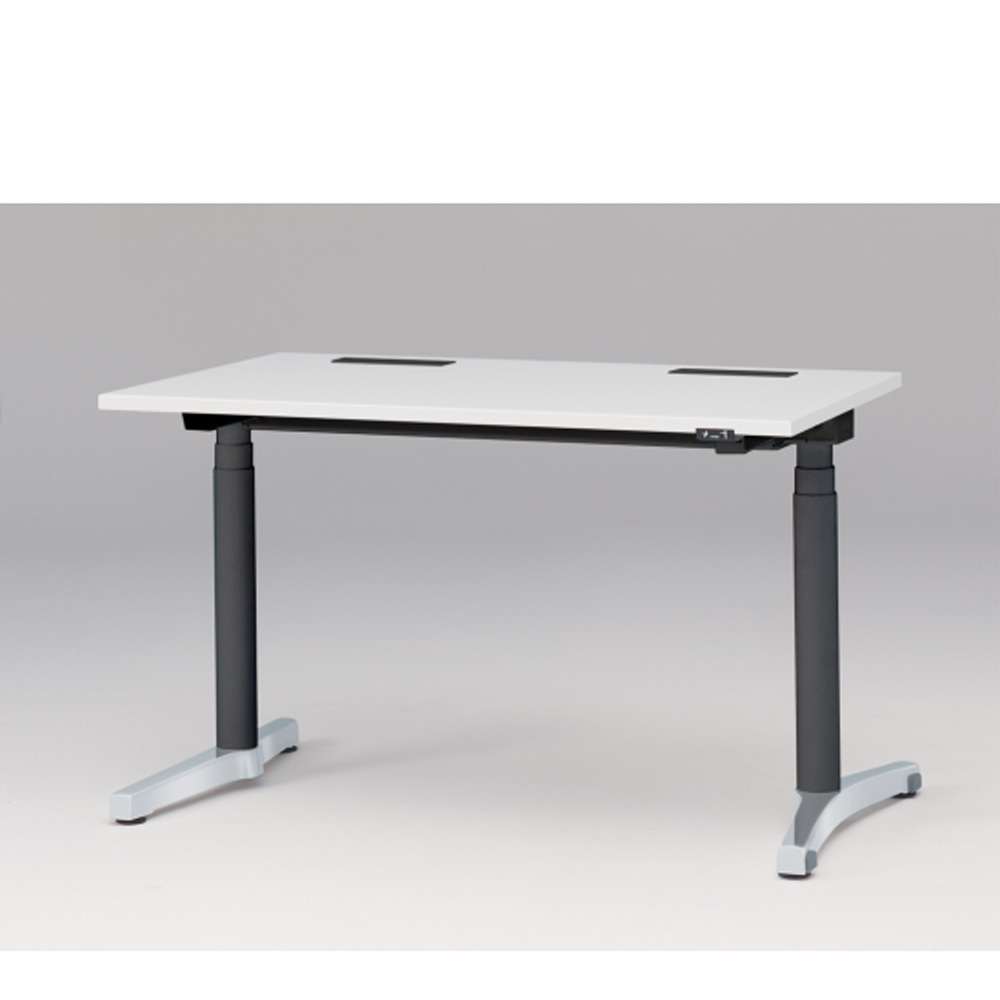 トイロ デスク W1200 JZD-1207HA2-APL 昇降スイッチタイプ 平エッジ  [脚カラー : アルミミラー / 天板カラー W9 / ホワイトW ]