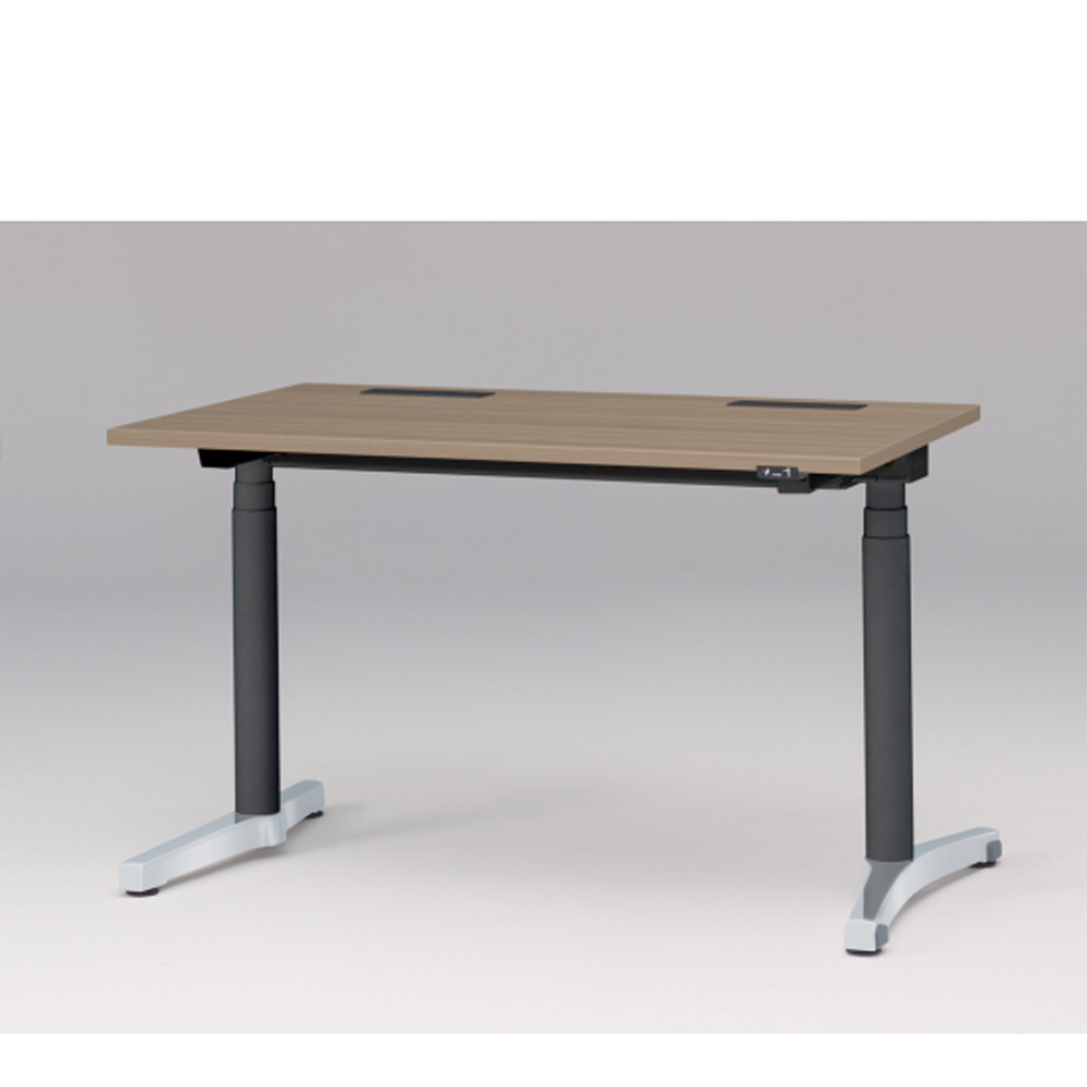 トイロ デスク W1200 JZD-1207HA2-APM 昇降スイッチタイプ 平エッジ  [脚カラー : アルミミラー / 天板カラー 71 / アッシュドオークM ]