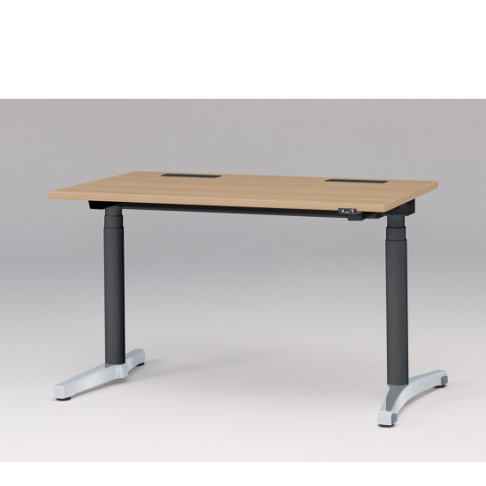 トイロ デスク W1200 JZD-1207HA2-APX 昇降スイッチタイプ 平エッジ  [脚カラー : アルミミラー / 天板カラー 92 / ホワイトオークM ]