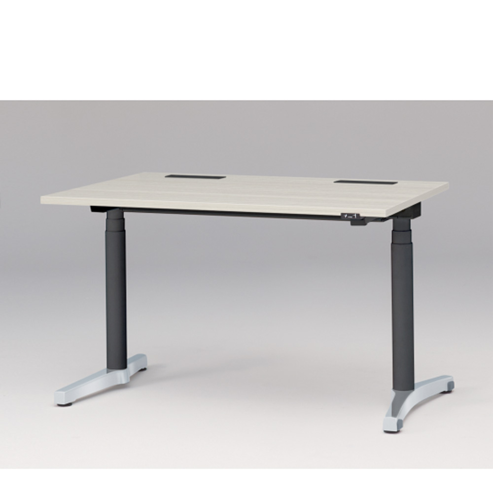 トイロ デスク W1200 JZD-1208HA-APH 昇降スイッチタイプ 平エッジ  [脚カラー : アルミミラー / 天板カラー 61 / アッシュドパインL ]
