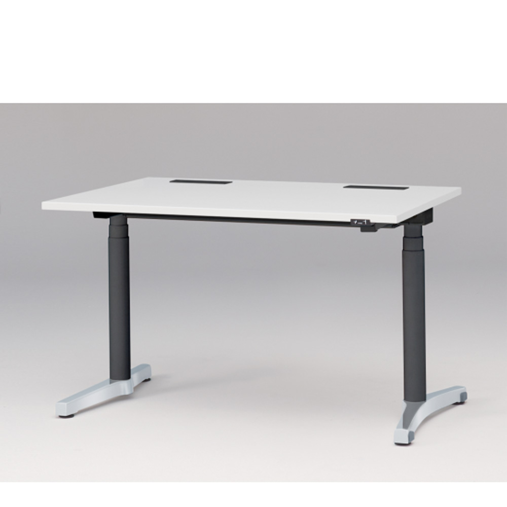 トイロ デスク W1200 JZD-1208HA-APL 昇降スイッチタイプ 平エッジ  [脚カラー : アルミミラー / 天板カラー W9 / ホワイトW ]