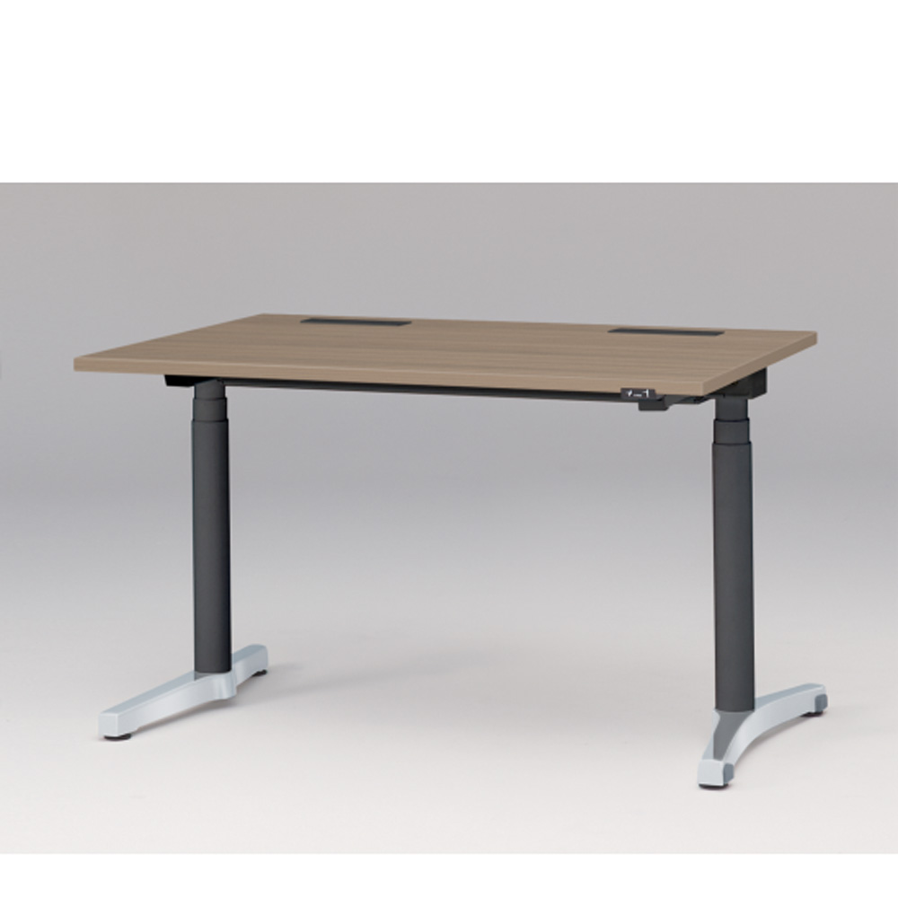 トイロ デスク W1200 JZD-1208HA-APM 昇降スイッチタイプ 平エッジ  [脚カラー : アルミミラー / 天板カラー 71 / アッシュドオークM ]