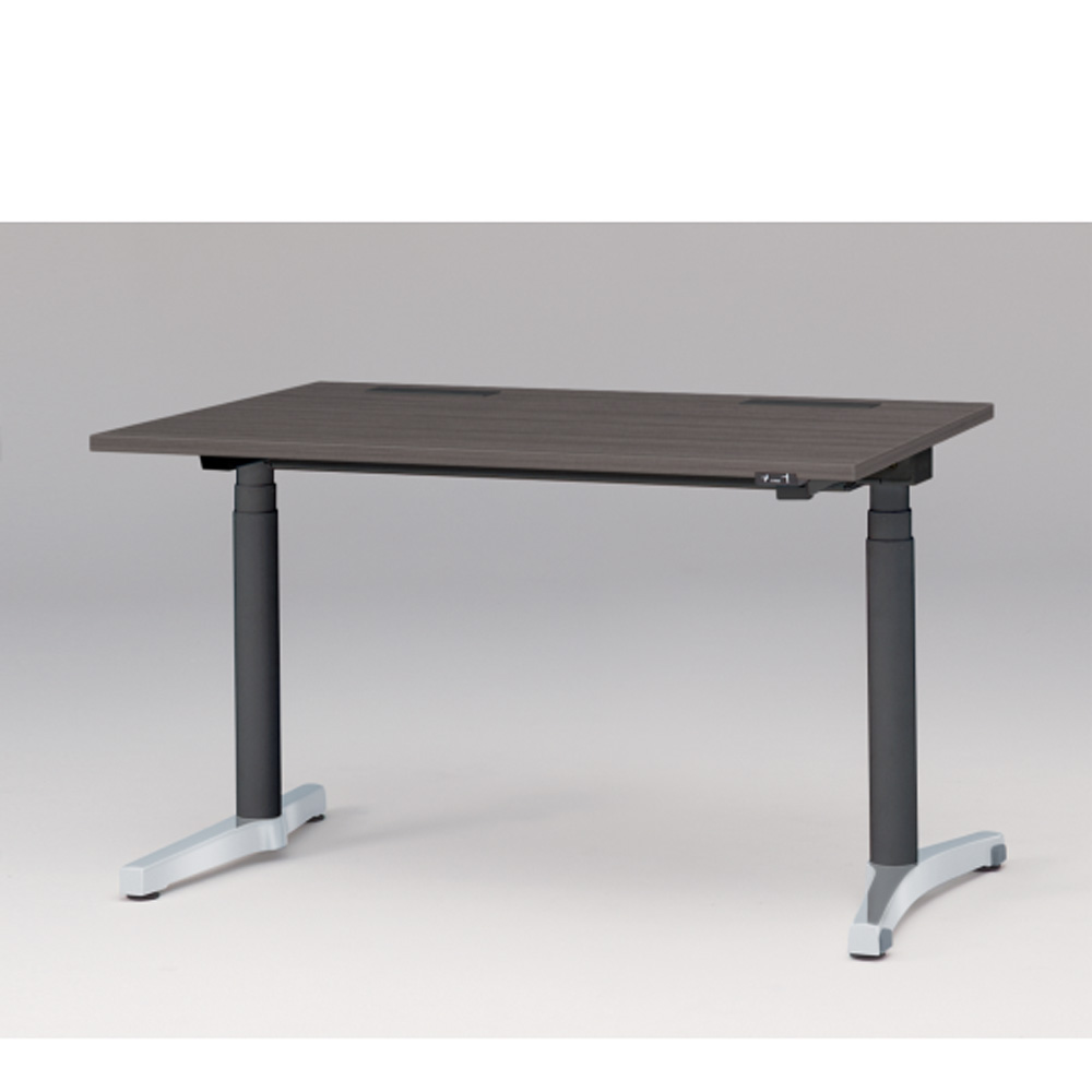 トイロ デスク W1200 JZD-1208HA-APR 昇降スイッチタイプ 平エッジ  [脚カラー : アルミミラー / 天板カラー 81 / アッシュドオークD ]