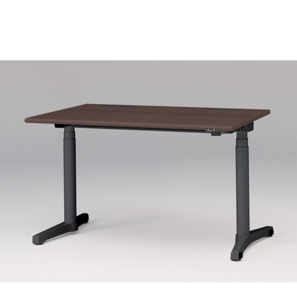 トイロ デスク W1200 JZD-1208HA-CTY 昇降スイッチタイプ ラウンドエッジ  [脚カラー : ブラックT / 天板カラー 82 / ブラックウォールナットD ]
