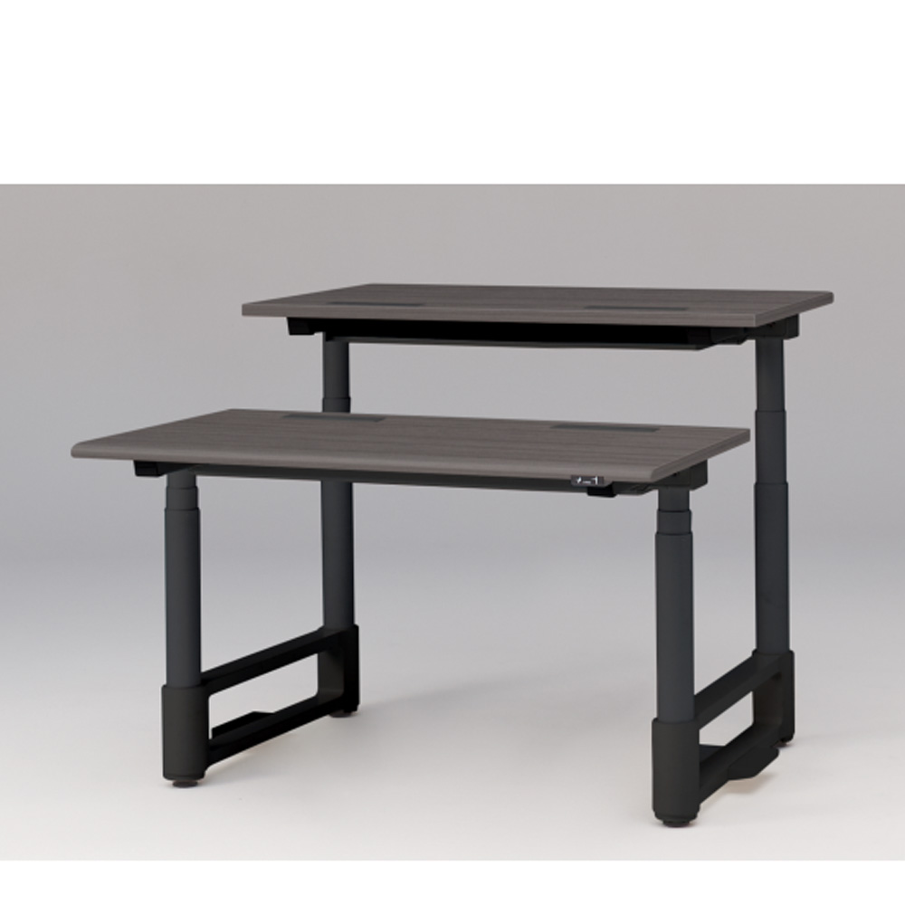 トイロ ツインデスク W1200 JZD-1214HA-CTR 昇降スイッチタイプ ラウンドエッジ  [脚カラー : ブラックT / 天板カラー 81 / アッシュドオークD ]