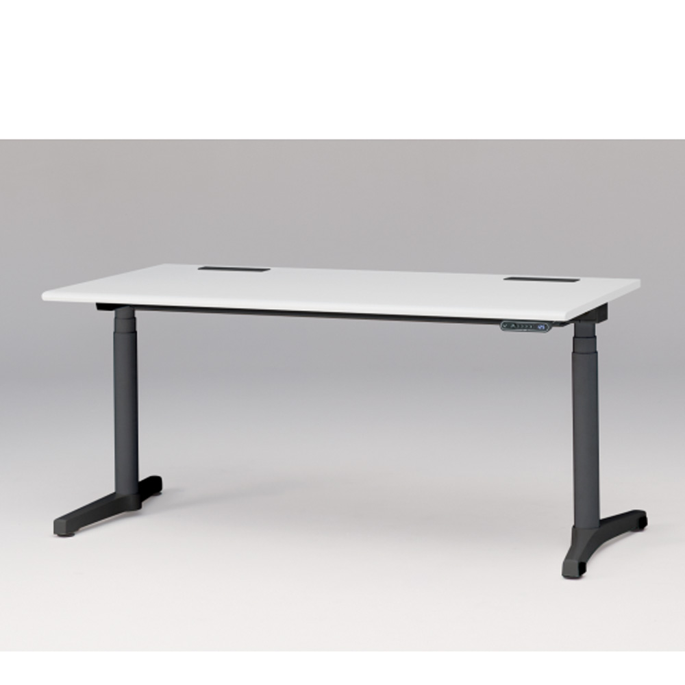 トイロ デスク W1600 JZD-1608HB-CTL インジケーター付き昇降スイッチタイプ ラウンドエッジ  [脚カラー : ブラックT / 天板カラー W9 / ホワイトW ]