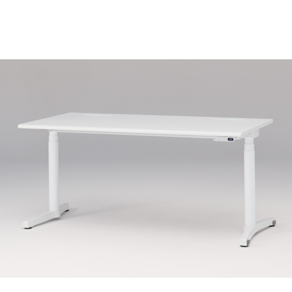 トイロ デスク W1600 JZD-1608HB-CWL インジケーター付き昇降スイッチタイプ ラウンドエッジ  [脚カラー : ホワイトW / 天板カラー W9 / ホワイトW ]