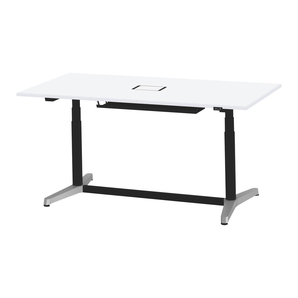 トイロ テーブル （ toiro table ） JZT-1809WA1-APL 配線対応天板 昇降スイッチ アルミミラー脚 W180 × D90cm [ PL/W9/ホワイト］