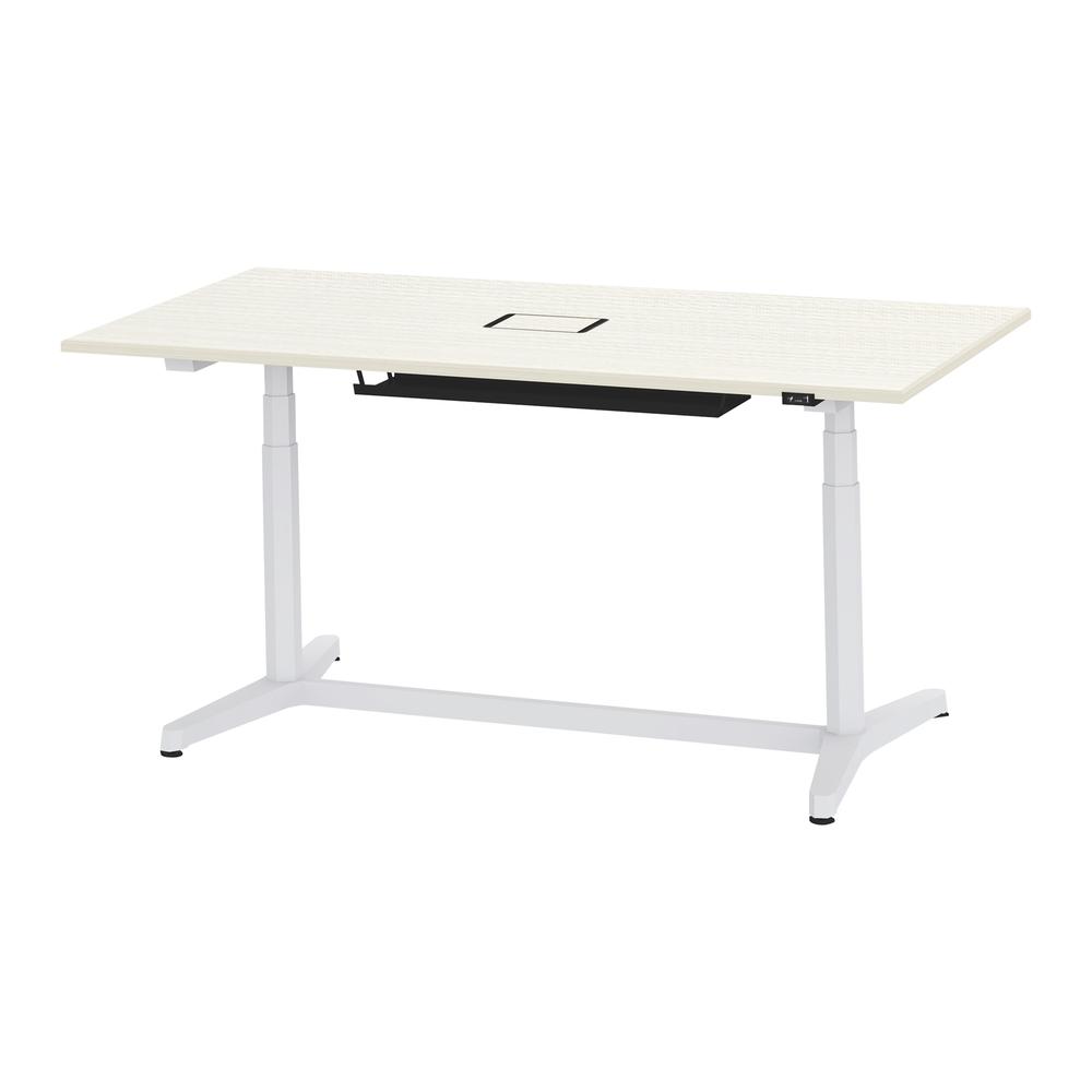 トイロ テーブル （ toiro table ） JZT-1809WA1-AWH 配線対応天板 昇降スイッチ 塗装脚 W180 × D90cm [ WH/天板61×脚W9］