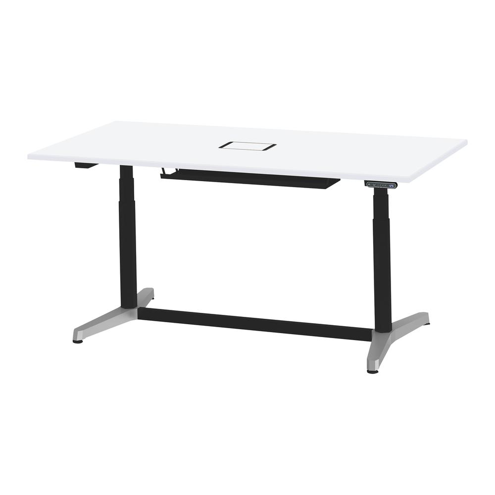 トイロ テーブル （ toiro table ） JZT-1809WB1-APL 配線対応天板 表示付昇降スイッチ アルミミラー脚 W180 × D90cm [ PL/W9/ホワイト］