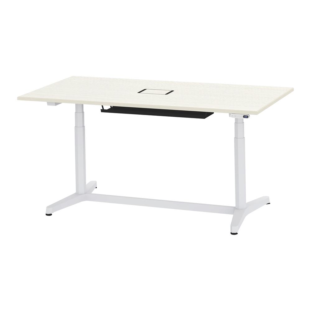 トイロ テーブル （ toiro table ） JZT-1809WB1-AWH 配線対応天板 表示付昇降スイッチ 塗装脚 W180 × D90cm [ WH/天板61×脚W9］