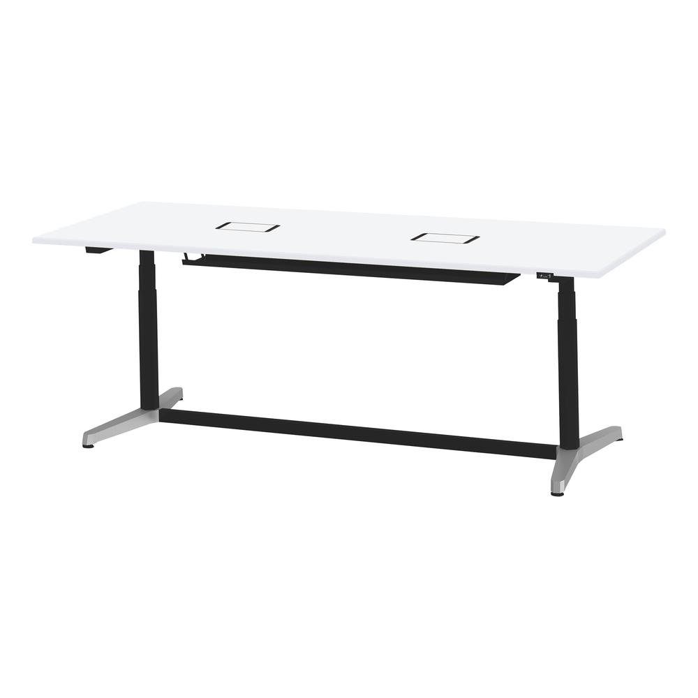 トイロ テーブル （ toiro table ） JZT-2409WA1-APL 配線対応天板 昇降スイッチ アルミミラー脚 W240 × D90cm [ PL/W9/ホワイト］