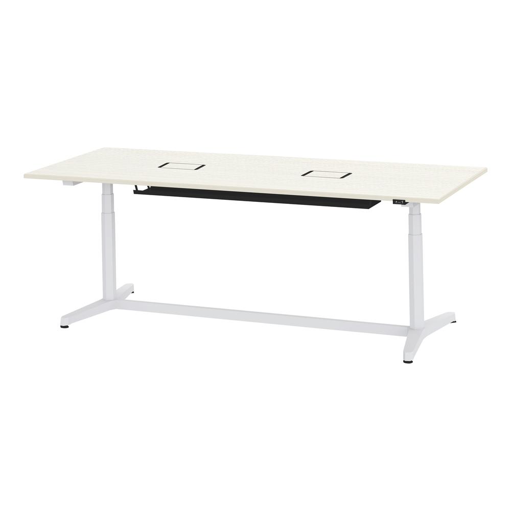 トイロ テーブル （ toiro table ） JZT-2409WA1-AWH 配線対応天板 昇降スイッチ 塗装脚 W240 × D90cm [ WH/天板61×脚W9］