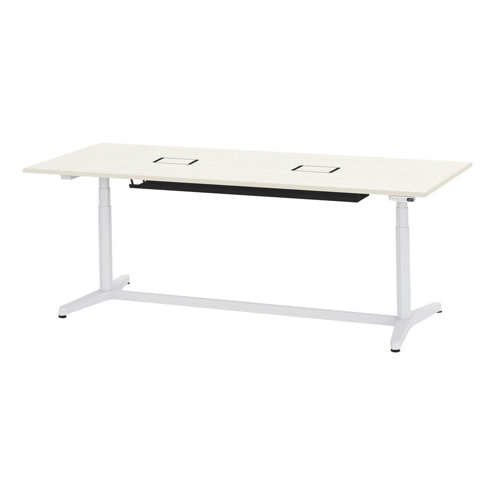 トイロ テーブル （ toiro table ） JZT-2409WB1-AWH 配線対応天板 表示付昇降スイッチ 塗装脚 W240 × D90cm [ WH/天板61×脚W9］
