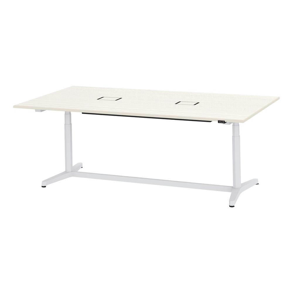 トイロ テーブル （ toiro table ） JZT-2412WA1-AWH 配線対応天板 昇降スイッチ 塗装脚 W240 × D120cm [ WH/天板61×脚W9］