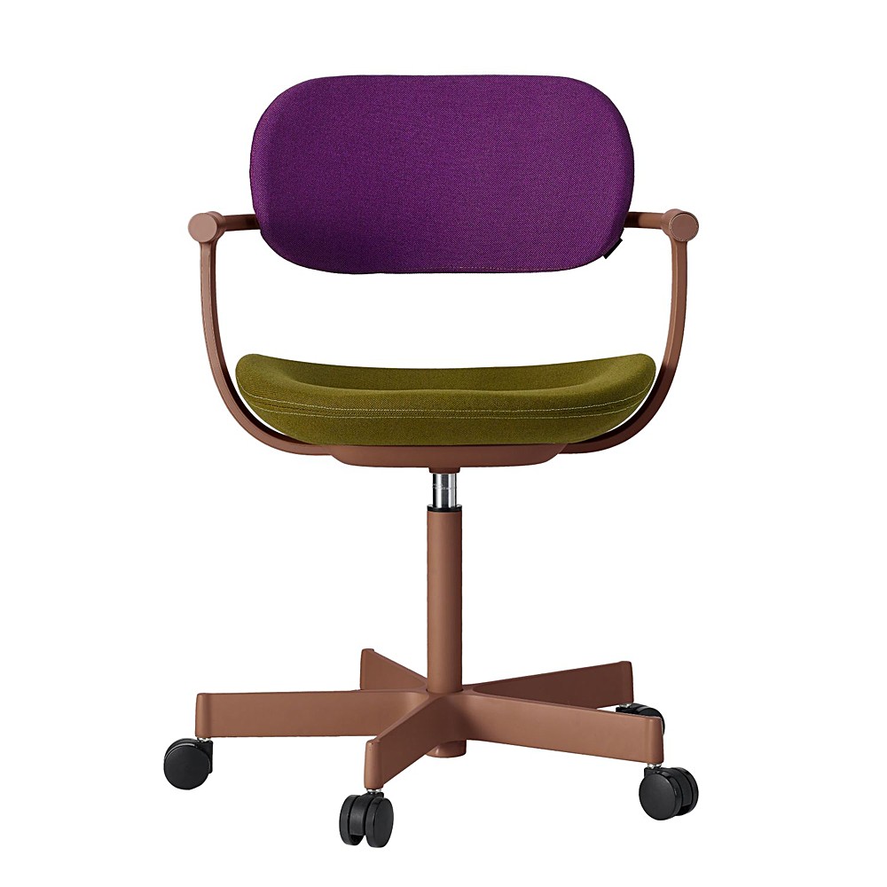 [ 公式ストアモデル ・ 組立式 ] バーテブラ03 ( vertebra03 ) 5本脚 KG825KCM1F2324C 本体 : F2 / チェスナットブラウン 抵抗付ウレタン双輪キャスター KC張地コンビ張り 座 : 23 / Fern×背 : 24 / Iris ]