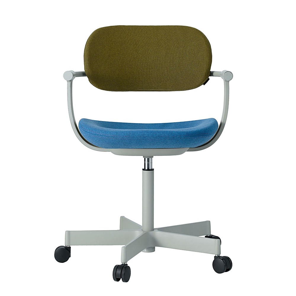 [ 公式ストアモデル ・ 組立式 ] バーテブラ03 ( vertebra03 ) 5本脚 KG825KCM1L1023C 本体 : L4 / ペールオリーブ 抵抗付ウレタン双輪キャスター KC張地コンビ張り 座 : 10 / Ocean×背 : 23 / Fern ]