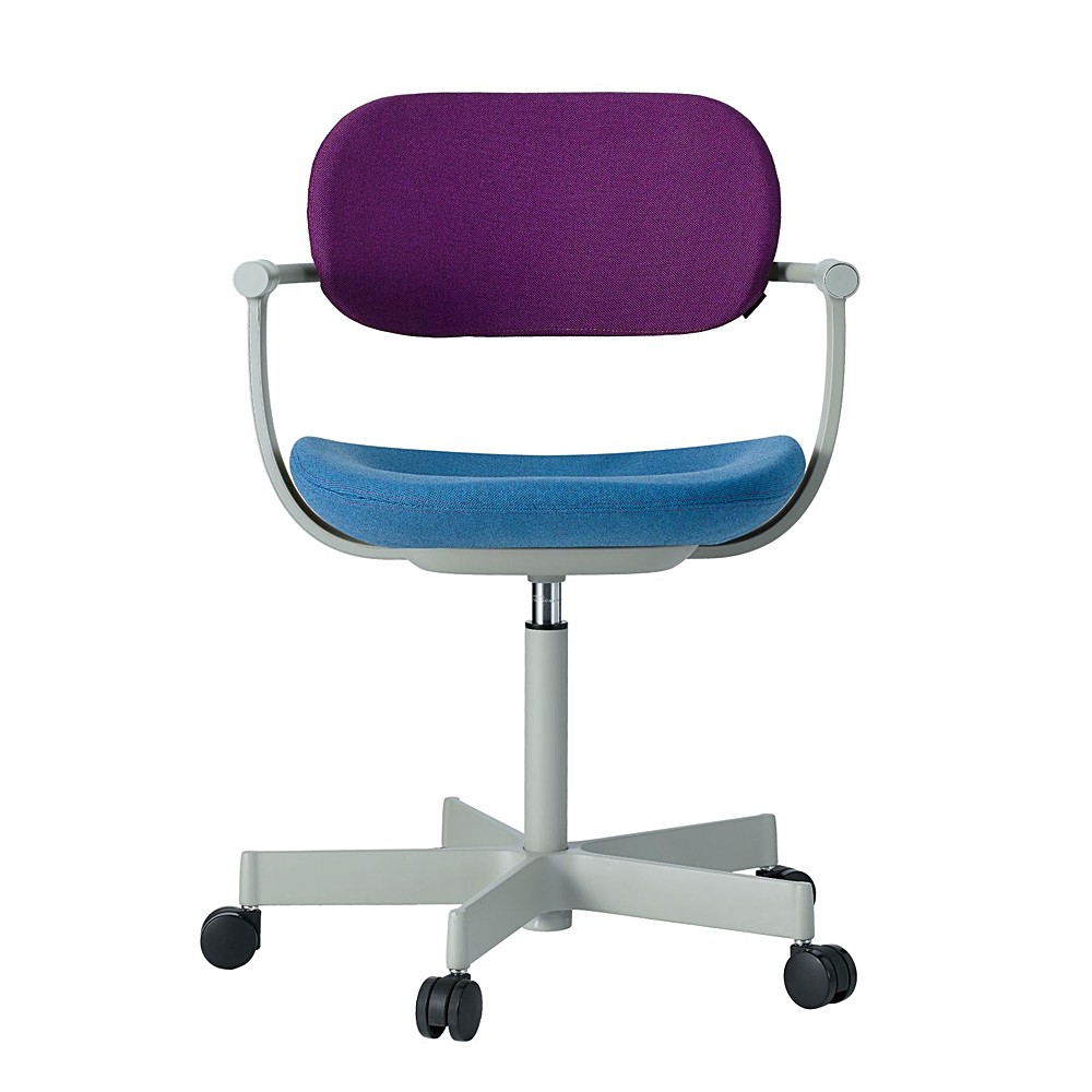 [ 公式ストアモデル ・ 組立式 ] バーテブラ03 ( vertebra03 ) 5本脚 KG825KCM1L1024C 本体 : L4 / ペールオリーブ 抵抗付ウレタン双輪キャスター KC張地コンビ張り 座 : 10 / Ocean×背 : 24 / Iris ]