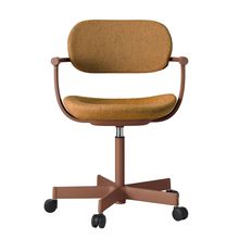 ［ 公式ストアモデル ・ 組立式 ] バーテブラ03 （vertebra03） 5本脚 KG-825CD-F2Y2C 本体 :  F2 / チェスナットブラウン ナイロン双輪キャスター ［ CD張地 : Y2 / ディープイエロー ]