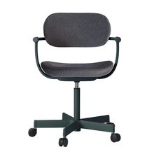 ［ 公式ストアモデル ・ 組立式 ] バーテブラ03 （vertebra03） 5本脚 KG825CDM1G1W2C 本体 :  G1 / ダークグリーン　抵抗付ウレタン双輪キャスター ［ CD張地 : W2 / オフブラックW ]