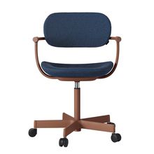 ［ 公式ストアモデル ・ 組立式 ] バーテブラ03 （vertebra03） 5本脚 KG-825SD-F2B1C 本体 :  F2 / チェスナットブラウン ナイロン双輪キャスター ［ SD張地 : B1 / ミッドナイトブルー ]