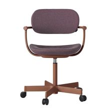 ［ 公式ストアモデル ・ 組立式 ] バーテブラ03 （vertebra03） 5本脚 KG-825SD-F2X4C 本体 :  F2 / チェスナットブラウン ナイロン双輪キャスター ［ SD張地 : X4 / グレイッシュパープル ]